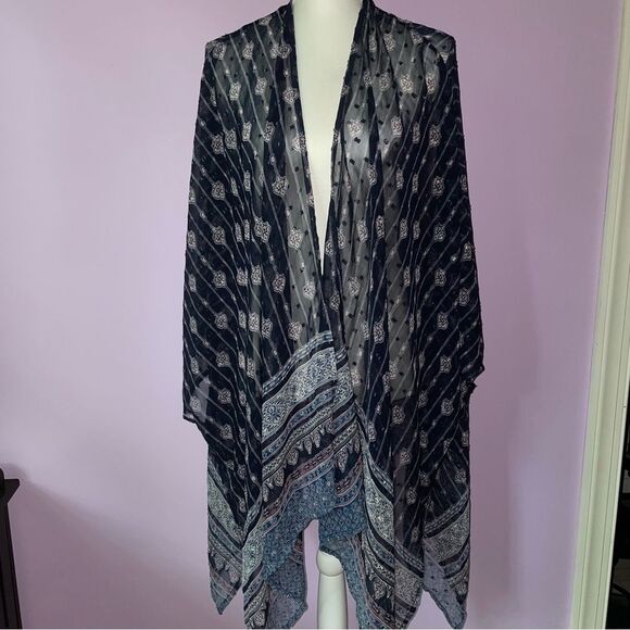 Lane Bryant Kimono Sheer Open Front Swiss Dot Boho Shawl Wrap Cardigan - Picture 1 of 7